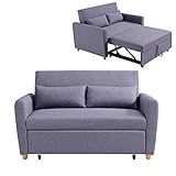 Altura del asiento: 44 cm Mobilier Déco Kaya Sofá Cama, Tela, Gris, Deux Places