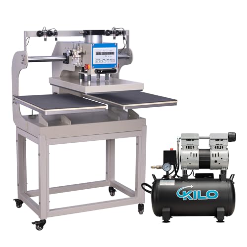 Prensa de calor neumática 16x24 dual con compresor 110V