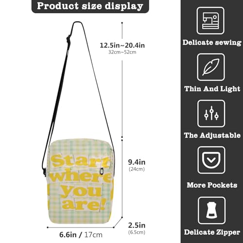 crossbody messenger bag cross body bag for woman Womens Purse Cross Body Adjustable Strap for outdoor sports outdoor sports- Yellow Sentence3