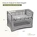 Arm’s Reach Ideal Ezee 3 in 1 Co-Sleeper Folding Bedside Bassinet and Play Yard Featuring Breathable Mesh Sides with Side Pockets for Storage and 4-Inch Sleeping Nest, Gray
