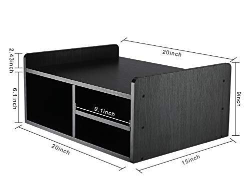 Pag Monitor Printer Stand Computer Riser With Storage Wood Desk Organizer For Home/Office, 2-Tier, Black #TOP3