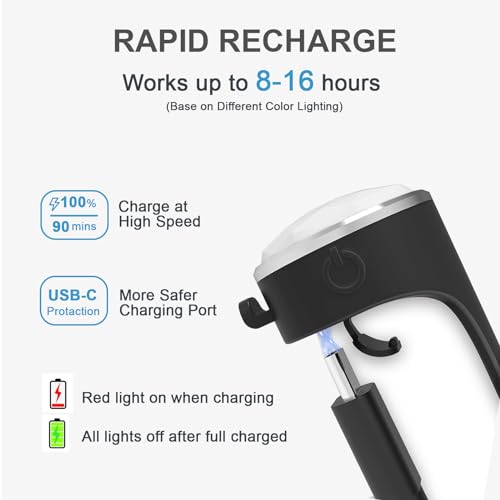 Tubasion 2 Stück Leuchtanhänger für Hunde, Leuchthalsband Hund Aufladbar, USB-C & wasserdichte Hundelicht für Laufen, Camping(RGB)
