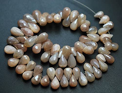 Fil de pierre de lune rose LKBEADS 7-8mm perles gouttes facettées pour bijoux