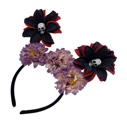スカル 魔女 パーティー ローズ ヘア フープ ハロウィン スカル ロールプレイ コスチューム プロム パーティー ライブショー ヘッドウェア