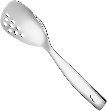 Cooking Spoons Flat Bottom Serving Spoon Kitchen Utensils Tableware Multipurpose Dinner Fruit Home Kitchen Silver