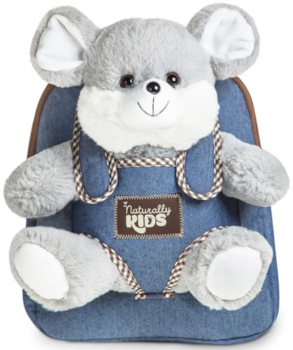 Mouse Backpack, Mouse Toys for Kids 3-5, Toddler Stuffed Animal Gifts for 2 3 4 5 Year Old Girl Boy