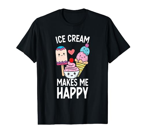 Ice cream day il gelato kawaii mi rende felice ice pop gelato maglietta