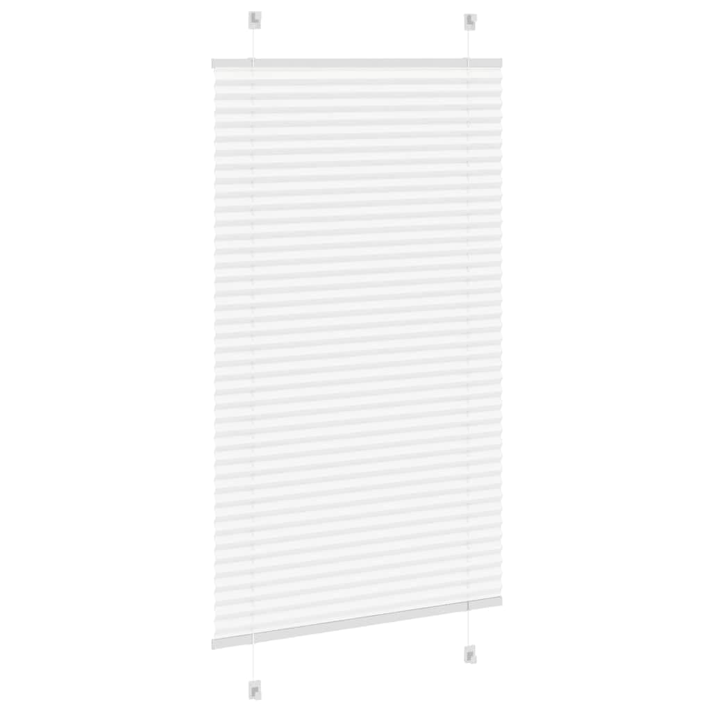 Tenda plissettata bianca 80 x 100 cm, larghezza tessuto 79,4 cm, poliestere per finestre con protezione solare e sguardi indiscreti, larghezza pieghe, poliestere 80 x 100 cm