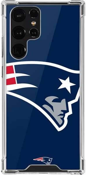 Skinit Clear Phone Case Compatible with Galaxy S22 Ultra - Officially Licensed NFL New England Patriots Large Logo Design