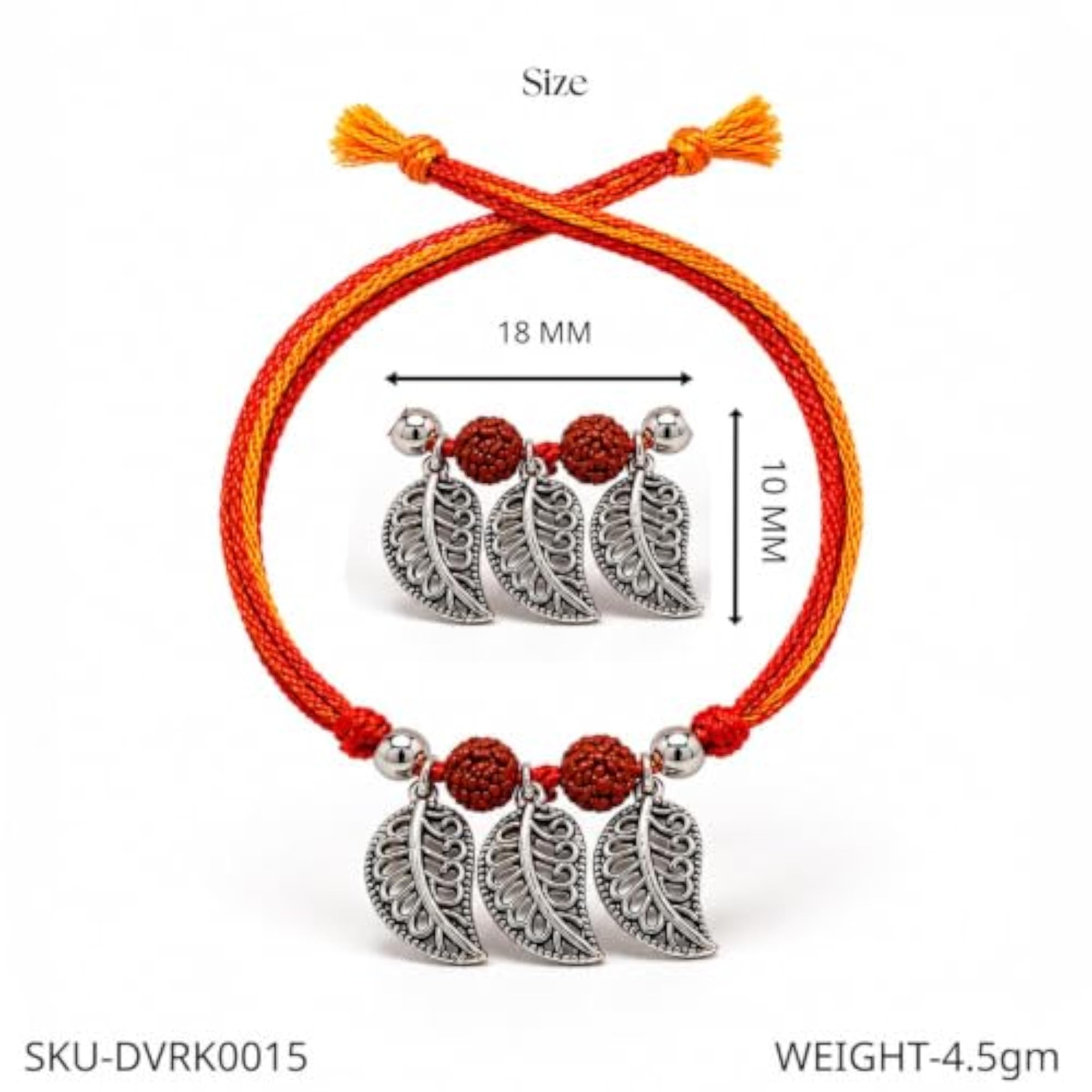 Leaf Design Silver Rakhi for Bhaiya