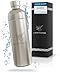 Produktbild Luckymoose® Flasche für Aarke Carbonator 3, Philips GoZero & Brita sodaOne Wassersprudler - Spülmaschinenfeste 1,25L Edelstahl Flasche ohne Ablaufdatum (Edelstahl)