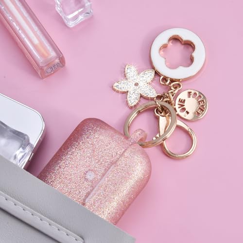 Image of VISOOM for AirPods Pro 3 Case 2025, Silicone Case for Apple Air Pods Pro 3rd Generation Cover Women, Cute iPods 3 Protective Cover with Bling Keychain & Cleaning Kit, Bling Rose Gold