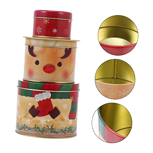 DOITOOL 1 Peça Caixa De Lata De Natal Recipientes De Para Presentear Recipientes De Lata Com Tampas