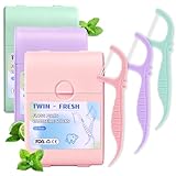 156 Stk. Zahnseide Sticks Doppelter faden Minze Zahnseide Zahnstocher mit 3 Frische Geschmack Minze Limette Twin-line Dental floss Sticks Mint 3 Reisebox Zahnseidestick pro 52