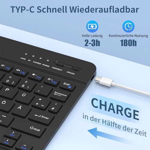 GAOJIE Tastatur Hülle für iPad A16 11 Gen 11'' 2025/iPad 10 Gen 10,9'' 2022 – Ansicht 6