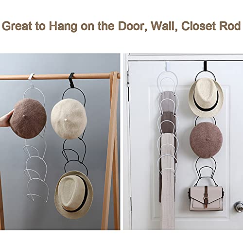 Hikinlichi 10 Pack Hat Racks Hangers Baseball Cap Holders Organizers Closet Hanging Display Storage Rack For Scarves Handbags Towels Clothes Ties Over Door Wall Mounted W Hanging Hooks Black #TOP2