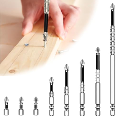 High-Magnetic Screwdriver Drill Bit Set, Strong Magnetic Durability, Anti-Slip Magnetic Screwdriver Bits, 8pcs Alloy Steel Kit for DIY Projects and Professional Repair