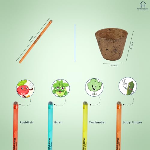 Image of Forever Pencil - Plantable pencil with Seed - Eco-Friendly Return Gifts for Birthday, cute stationery items and a Unique Gift for Girls and Boys (2Pencil,1CocoPot & 1Coin KIT, 3, count)