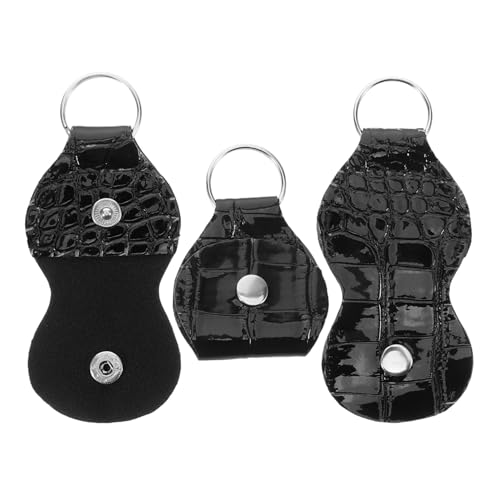 JOINPAYA Guitar Pick Keychain 3pcs Fake Leather Holder Case Compact Plectrum Storage for Musicians Go