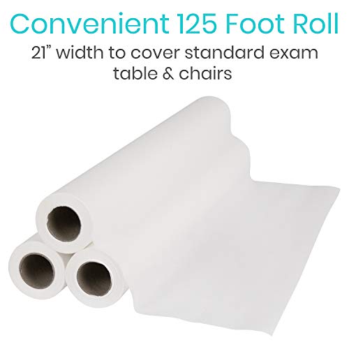 Vivepro Medical Exam Table Paper (12 Rolls) - Crepe Finish 21 Inch By 125 Feet - Disposable For Spas, Doctor Offices And Chiropractors - Premium 22Gsm Weight #TOP3