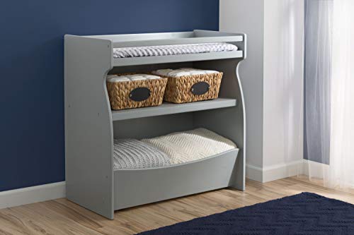Delta Children 2-In-1 Changing Table & Storage Unit, Grey And Waterproof Baby And Infant Diaper Changing Pad, Beautyrest Platinum, White #TOP25