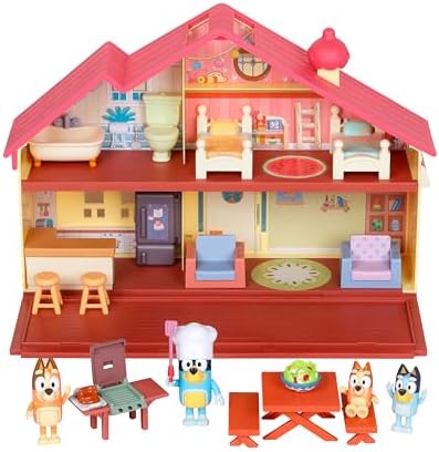 Bluey Toy House Playset, Mega Bundle Family Home & BBQ Playhouse Toys, Bluey, Bingo, Bandit, Chilli, House Playset for Toddlers 3-5, Amazon Exclusive