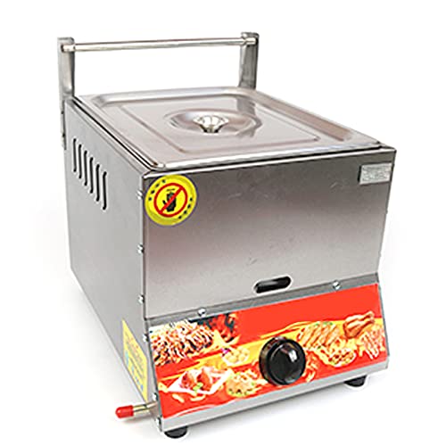 Heihe Freidora compacta, freidora de Gas de Gran Capacidad de 11 l, con cestas y Tapa, Potencia de Fuego Ajustable, Acero Inoxidable, fácil Limpieza