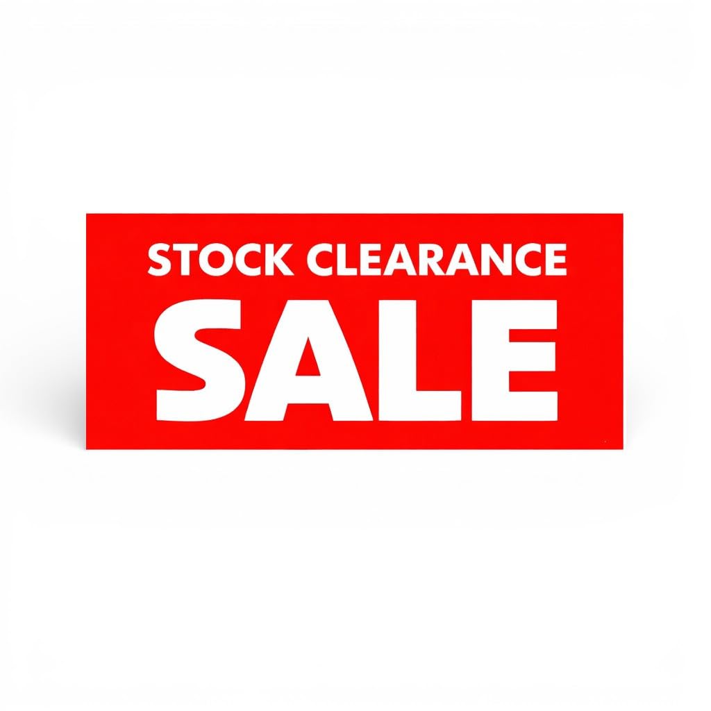1x Inventory Reduction Poster Window Sign 75x30cm Red High Visibility Easy Hang Display
