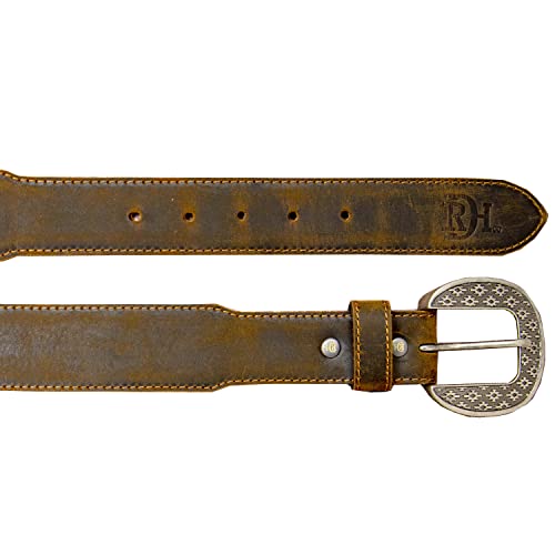 Red Dirt Hat Company Men's Red Dirt Hat Distressed Leather Belt Brown 442