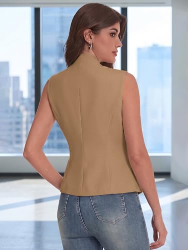 Image of Mina Self Women's 2026 Summer Lightweight Knit Vest Top - Breathable Stretchy Floral Trendy Casual Work Office Slim Waistcoat
