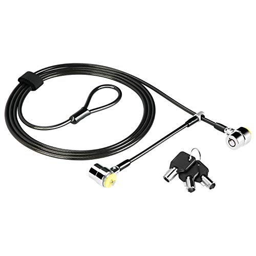 Loradar Daul Head Twin Cable Lock Lock For Laptops，Monitor 3 Keys 6.7Foot Lock Two Devices At The Same Time #TOP7
