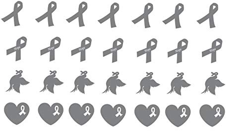Parkinsons Awareness Collection… (Parkinsons Ribbon Vinyl Stickers Silver)