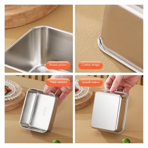 Fiambrera de acero inoxidable GHHZML recipiente rectangular con tapa 5