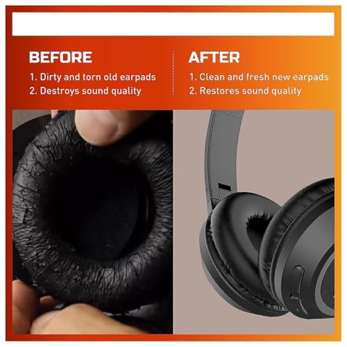 Image of Crysendo 70mm Headphone Cushion Protein Leather Cushion | Compatible with Sennheiser HD 250BT Ear Cushion | 1.5cm Thick Replacement Headphone Ear Pads