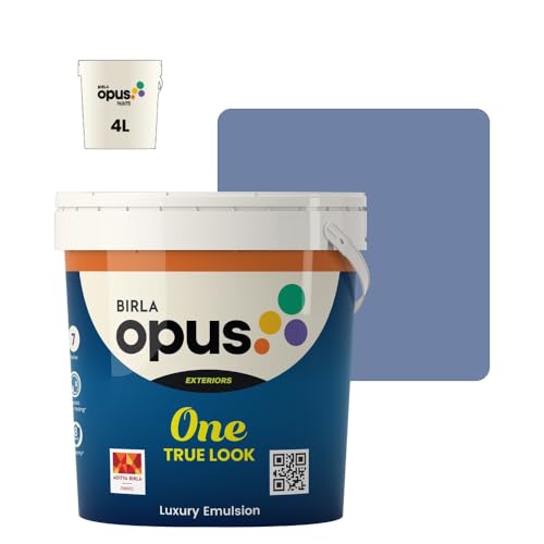 Image of Birla Opus One True Look Luxury Emulsion Paint (4L, Recipes In Letters, Soft Sheen Finish) | Anti-Fading, UV & Algae Protection, Strong Film Intergrity | For Exterior Walls of Home, Office