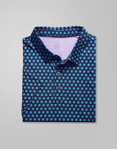 Image of Obla Mens Golf Polo Shirts Short Sleeve Dry Fit Performance Moisture Wicking Casual Print Collared Golf Shirts for Men