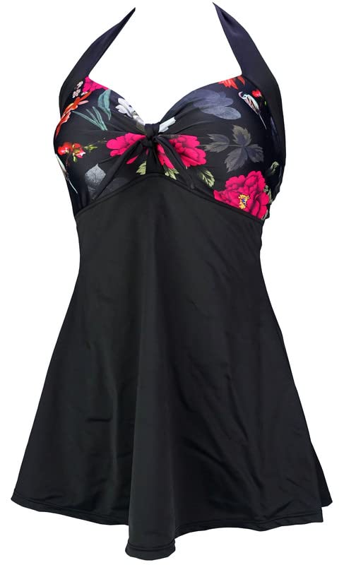 COCOSHIP Vintage Sailor Pin Up Swimsuit Retro One Piece Skirtini Cover Up Swimdress(FBA)2