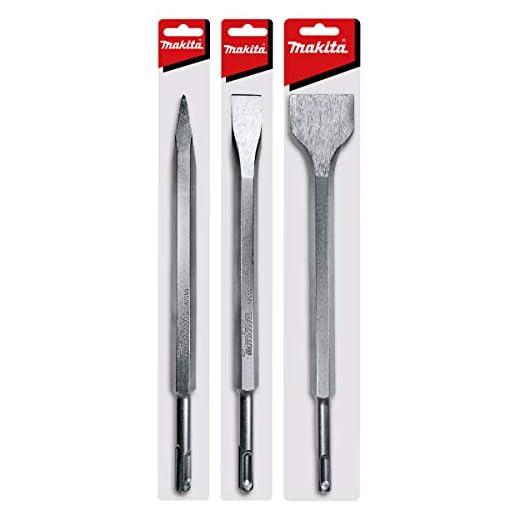 Makita 3 Piece - SDS-Plus Chisel & Point Bit Set For SDS+ Rotary Hammers - Aggressive Demolition For Concrete & Tile - Carbide Tipped Bits