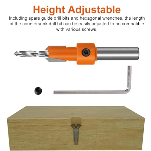 Serplex 10Pcs Tapered Countersink Drill Bits Set with 8mm Round Shank ...