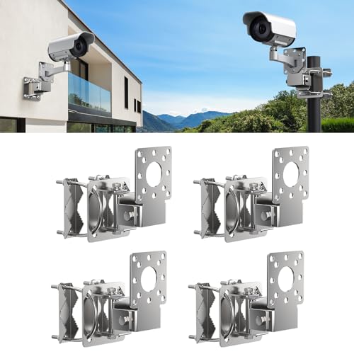 4 Pack Universal Wall/Pole Mounting Pole Mount Brackets with U-Boltï¼ŒL Mounting Kit Hardware Accessories for Outdoor Antennas, Wireless Bridge, AP, Security Camera,TV CB,Weather Station, Outdoor CPE