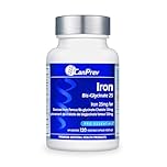 CanPrev Iron Bis-Glycinate 25, 120 V-Caps 120-Day Supply - Vegan & Non-GMO Chelated Iron Supplement - 25mg of Pure Elemental Iron - Designed for Comfort & Digestive Ease - Promote Efficient Absorption