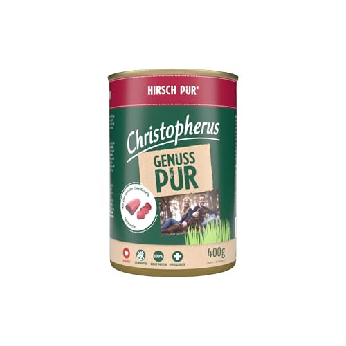 Christopherus PUR Singleprotein Nassfutter für Hunde mit Hirsch, 6 x 400 g