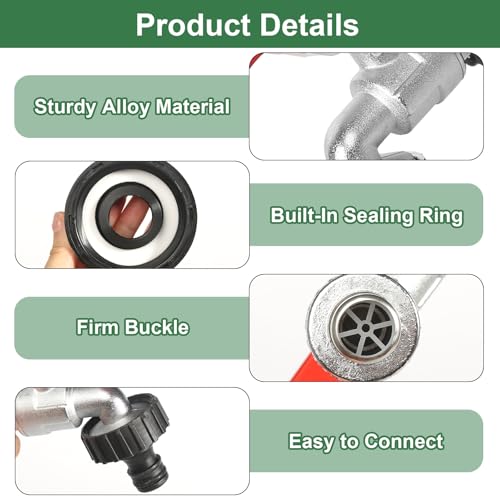IBC Tank Zubehör, IBC Tank Auslaufhahn 1000l Wassertank Zubehör Auslaufhahn, 3/4 Zoll IBC Auslaufhahn IBC Container Zubehör mit IBC Adapter Kappe für Wassertank Wasserhahn