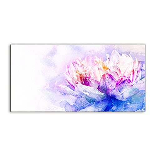 Tableau en verre 140x70cm fleurs aquarelle pour sublimer les murs de votre salon