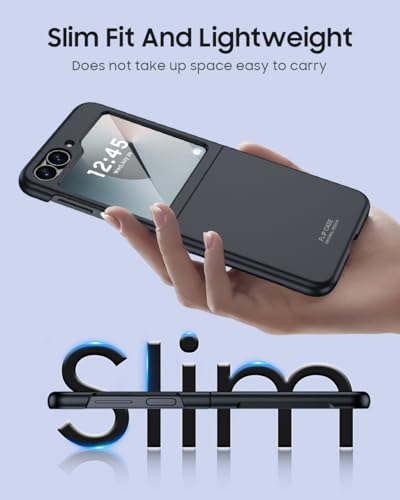 Image of Midkart Thin Cover Compatible with Samsung Galaxy Z Flip 6 / Z Flip 7 FE Hard PC Slim Case with Tempered Glass, Mint Green