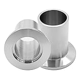 Half Nipple, Long Weld Stub KF-25, 1.1 In. OD Tube, Length=30mm /1.18', Size ISO NW-25, Stainless Steel, Vacuum Pump Flange Fitting Parts