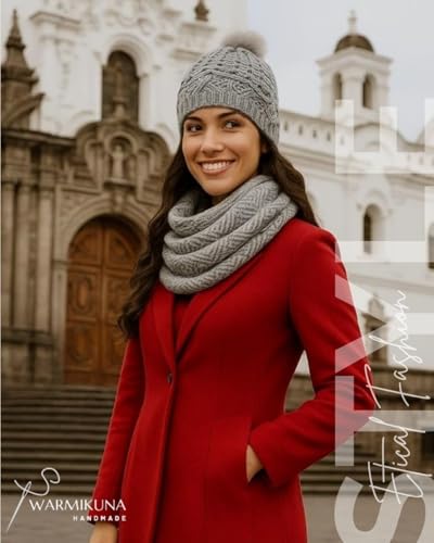 Luxury Pashmina Shawl and Knit Hat Combo - Artisan Wool Blend – Elegant, Soft & Sustainable Gift Idea3