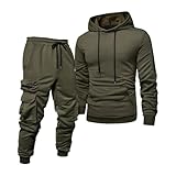 Caractéristiques: Ensemble Homme Hiver Dispose De Poches Fonctionnelles Sur Le Sweat. Bas Jogging Homme Présente Un Sweat À Capuche Avec Poche Et Pantalon Assorti.