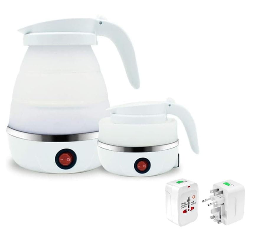 Mini Tetera Eléctrica Plegable de Viaje 600ml Azul