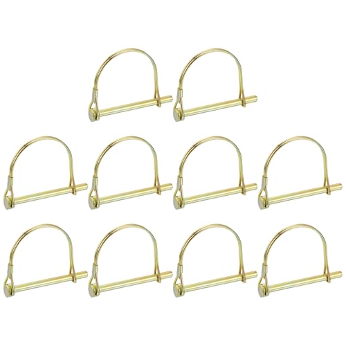 Image of sourcing map 10Pcs Coupler Pin, 0.24"ID 2.76"L Carbon Steel Trailer Pin Shaft Locking Pin for Farm Trailers Lawn Garden, Multicolor